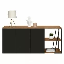 Temahome Sideboard Albi - Echtholzfurnier - Walnuss / Schwarz -Buromobel Verkaufe 1000198885 191209 09464800225 DETAILS P000000001000198885