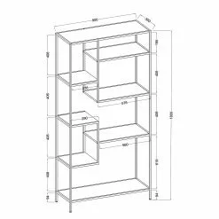 Fredriks Regal Meon IV - Eiche Grau Dekor -Buromobel Verkaufe 1000201075 200814 14302300001 SKETCH DETAILS P000000001000201075 sketch