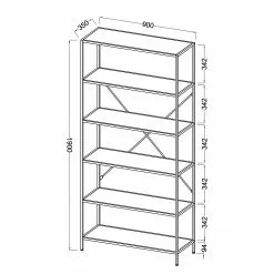 Fredriks Regal Meon II - Eiche Grau Dekor -Buromobel Verkaufe 1000201090 200814 14304400011 SKETCH DETAILS P000000001000201090 sketch