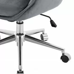 Furnitive Bürostuhl Stody - Samt / Metall - Dunkelgrau / Chrom -Buromobel Verkaufe 1000201107 200206 10591300021 DETAILS P000000001000201107