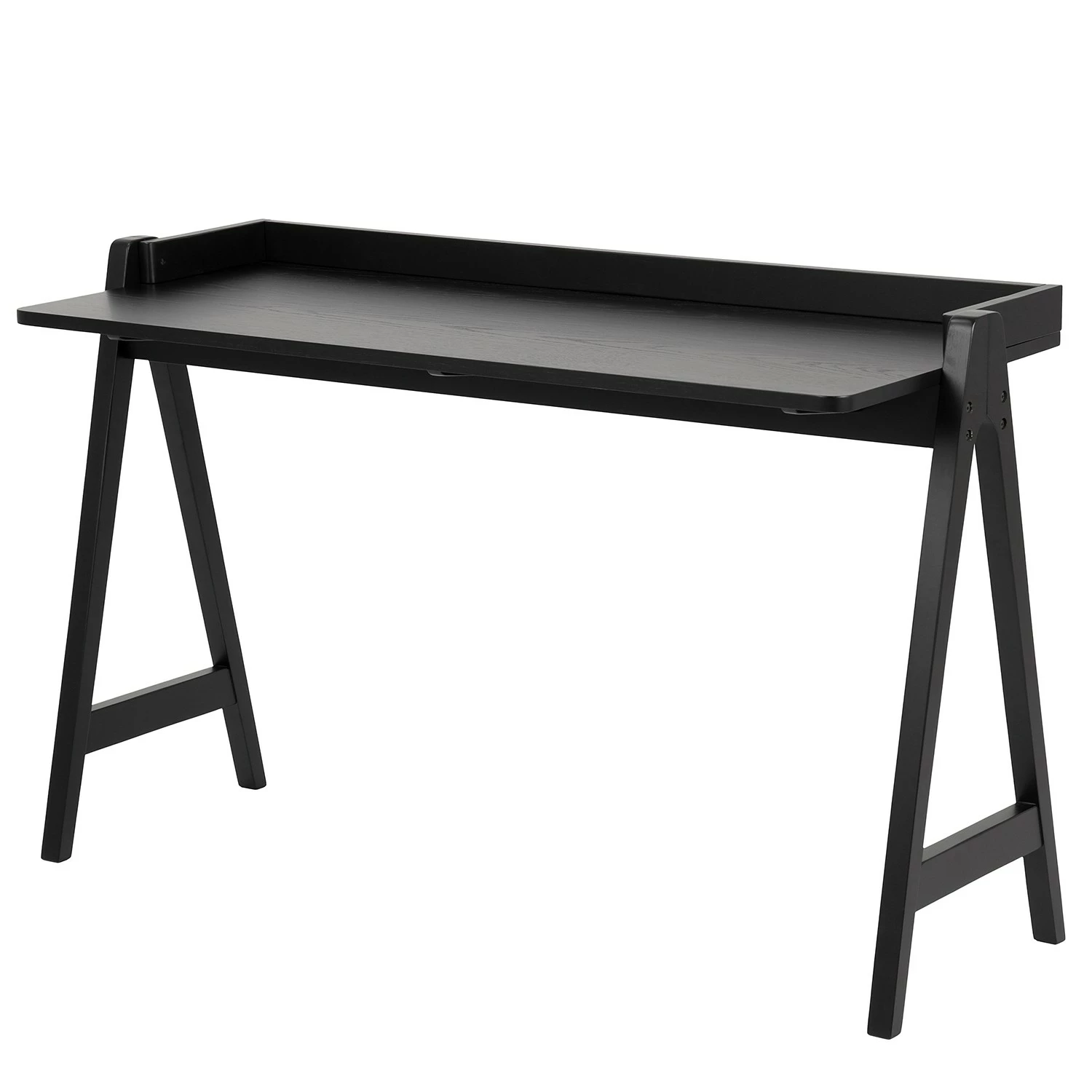 Norrwood Schreibtisch Mims - Gummibaum massiv - Eiche Schwarz / Schwarz 3 Norrwood Schreibtisch Mims - Gummibaum massiv - Eiche Schwarz / Schwarz