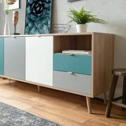 Norrwood Sideboard Bibury II - Mehrfarbig / Eiche Sonoma Dekor -Buromobel Verkaufe 1000202461 200124 09543000171 DETAILS P000000001000202461