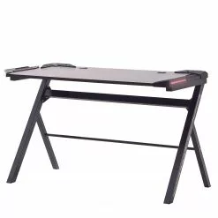 Furnitive Gaming Tisch mcRacing Basic 3 - (mit LED Beleuchtung) - Stahl - Carbon Dekor / Schwarz