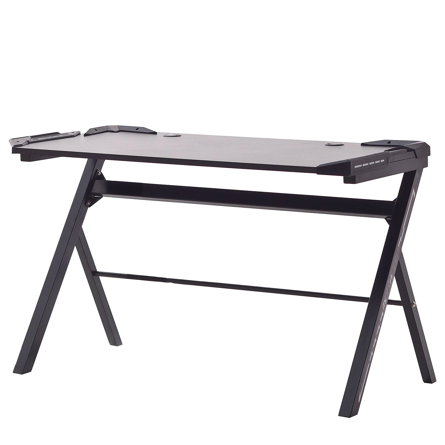 Furnitive Gaming Tisch mcRacing Basic 3 - (mit LED Beleuchtung) - Stahl - Carbon Dekor / Schwarz 6 Furnitive Gaming Tisch mcRacing Basic 3 - (mit LED Beleuchtung) - Stahl - Carbon Dekor / Schwarz – Bild 4