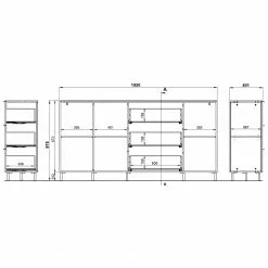 Germania Sideboard California II - Weiß -Buromobel Verkaufe 1000206698 200305 17323000128 SKETCH DETAILS P000000001000206698 sketch