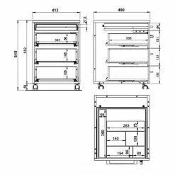Germania Rollcontainer GW-Agenda - Eiche Grandson Dekor / Graphit -Buromobel Verkaufe 1000210641 200408 14212800034 SKETCH DETAILS P000000001000210641 sketch