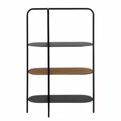 Red Living Regal Laukaa - Stahl / Echtholzfurnier - Schwarz / Walnuss -Buromobel Verkaufe 1000210882 200625 07314500002 DETAILS P000000001000210882