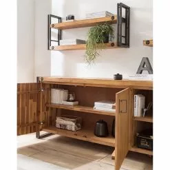 Ars manufacti Sideboard Manchester VI - Akazie massiv / Metall - Akazie / Anthrazit -Buromobel Verkaufe 1000210964 210121 12574800025 DETAILS P000000001000210964