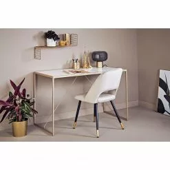 Jahnke Schreibtisch Glam Desk - Stahl - Marmor Weiß Dekor / Gold -Buromobel Verkaufe 1000210992 200417 14131600024 MOOD DETAILS P000000001000210992 mood