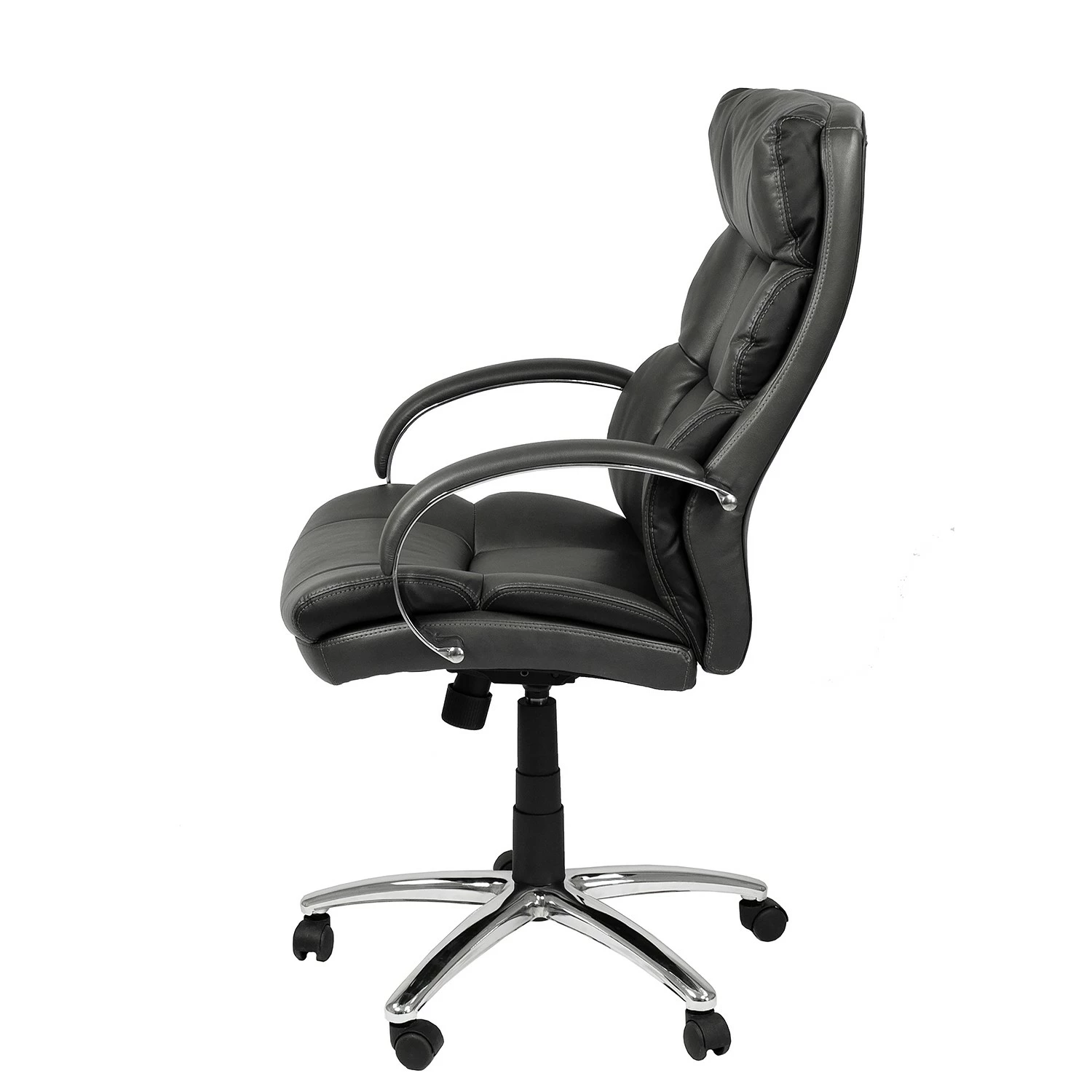 Furnitive Chefsessel Blackford XXL - Kunstleder / Metall - Grau / Chrom 6 Furnitive Chefsessel Blackford XXL - Kunstleder / Metall - Grau / Chrom – Bild 4