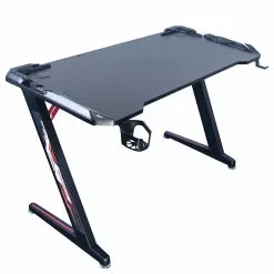 Furnitive Gaming Tisch Trevor - Metall - Carbon Dekor / Schwarz