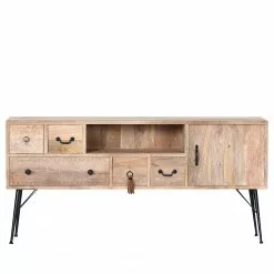 Red Living Sideboard Latta - Mango massiv / Metall - Mango / Schwarz -Buromobel Verkaufe 1000211455 200504 13494600199 DETAILS P000000001000211455