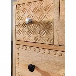 Red Living Sideboard Latta - Mango massiv / Metall - Mango / Schwarz -Buromobel Verkaufe 1000211455 220316 030 DETAILS P000000001000211455