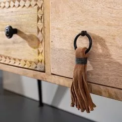 Red Living Sideboard Latta - Mango massiv / Metall - Mango / Schwarz -Buromobel Verkaufe 1000211455 220316 031 DETAILS P000000001000211455