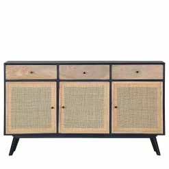 Red Living Sideboard Lexham - Mango massiv / Rattan - Mango / Mango Schwarz -Buromobel Verkaufe 1000211475 200504 13495300259 DETAILS P000000001000211475