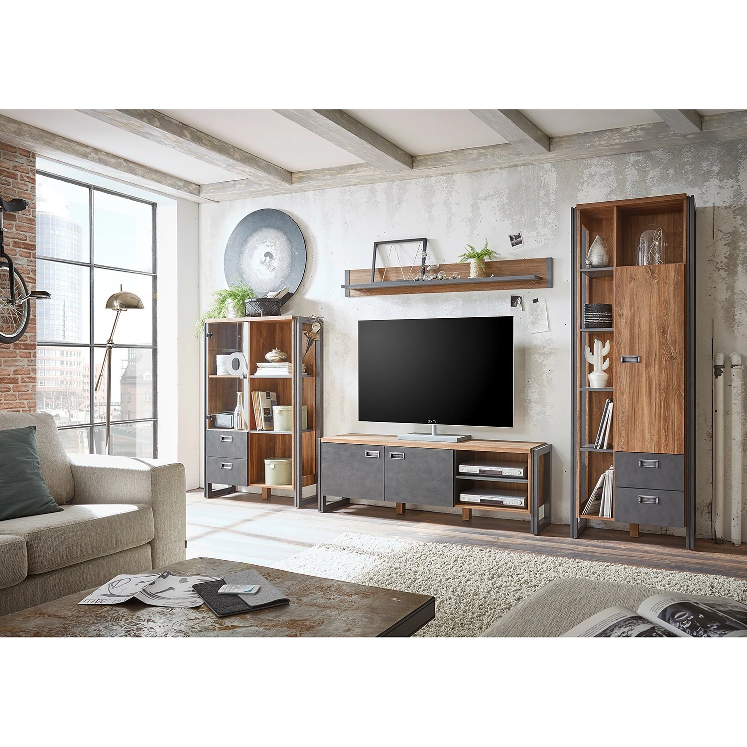 Ars manufacti Regal Marton IV - Eiche Stirling Dekor / Anthrazit 4 Ars manufacti Regal Marton IV - Eiche Stirling Dekor / Anthrazit – Bild 2