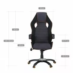 Furnitive Gaming Chair Vance - Webstoff / Flachgewebe - Schwarz / Orange -Buromobel Verkaufe 1000211723 200506 12473100082 SKETCH DETAILS P000000001000211723 sketch