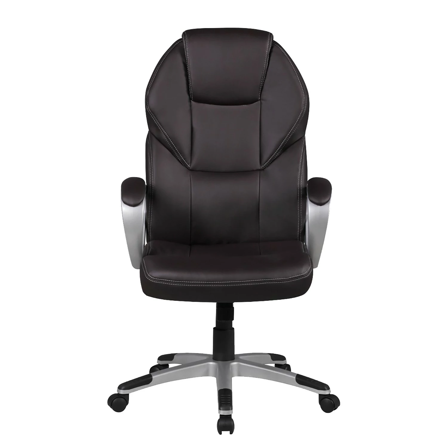 Furnitive Bürostuhl Dalston - Kunstleder / Aluminium - Braun 4 Furnitive Bürostuhl Dalston - Kunstleder / Aluminium - Braun – Bild 2