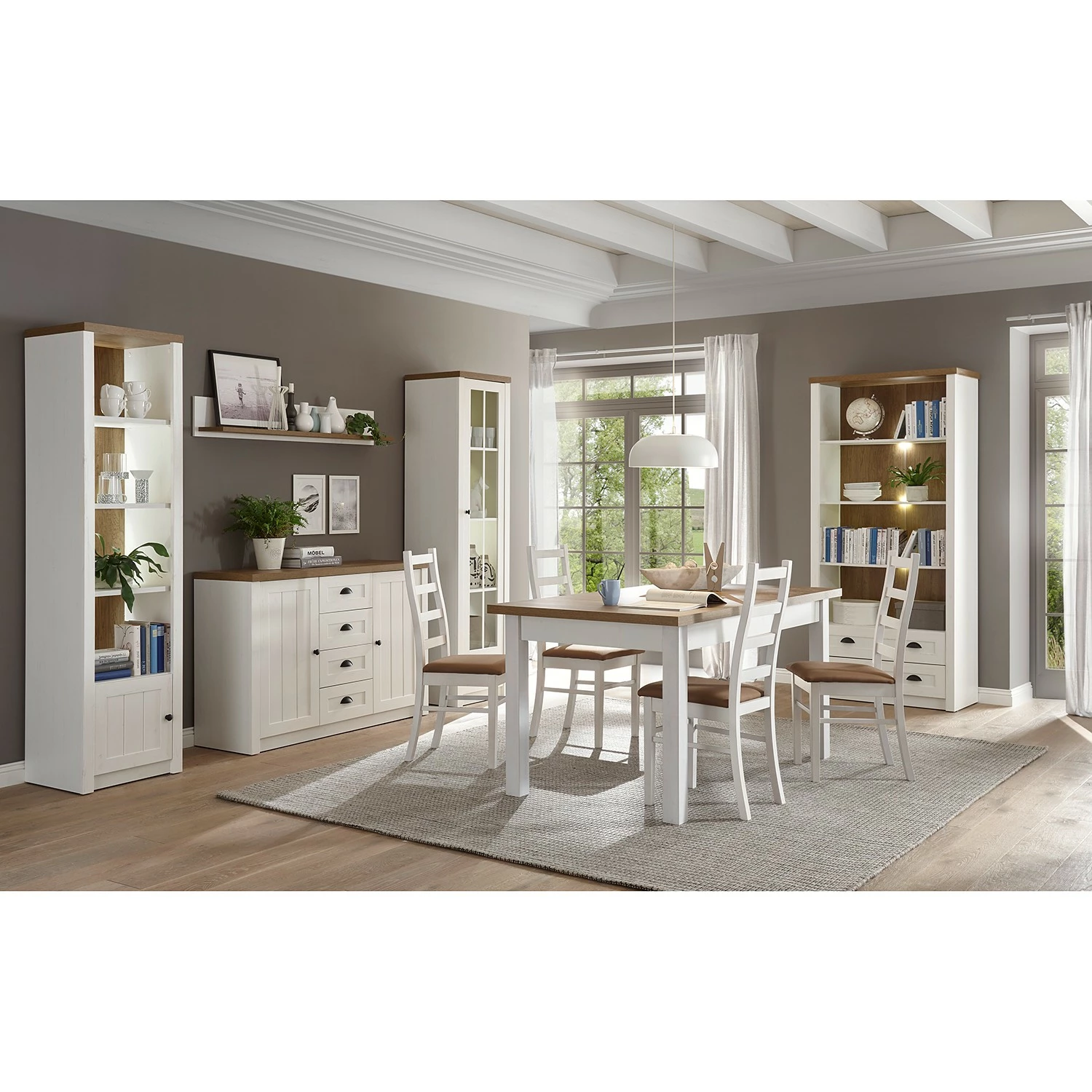 Norrwood Regal Proville III - Eiche Weiß Dekor / Eiche Dekor 5 Norrwood Regal Proville III - Eiche Weiß Dekor / Eiche Dekor – Bild 3