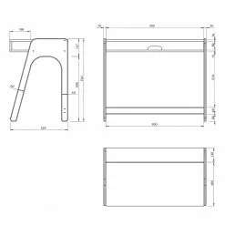 Temahome Schreibtisch Aura - Eiche teilmassiv - Matt Weiß / Eiche -Buromobel Verkaufe 1000214008 200527 06041500007 SKETCH DETAILS P000000001000214008 sketch