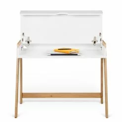 Temahome Schreibtisch Aura - Eiche teilmassiv - Matt Weiß / Eiche -Buromobel Verkaufe 1000214008 200527 06041600009 DETAILS P000000001000214008