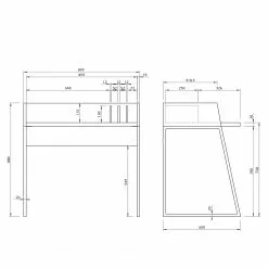 Temahome Schreibtisch Volga - Metall - Beton Dekor Schwarz / Schwarz -Buromobel Verkaufe 1000214021 200527 06050200059 SKETCH DETAILS P000000001000214021 sketch
