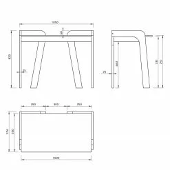 Temahome Schreibtisch Maya - Nussbaum / Schwarz -Buromobel Verkaufe 1000214022 200527 06051300067 SKETCH DETAILS P000000001000214022 sketch