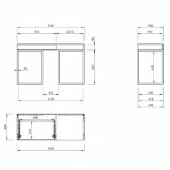 Temahome Schreibtisch City - Nussbaum / Schwarz -Buromobel Verkaufe 1000214065 200527 06061500147 SKETCH DETAILS P000000001000214065 sketch