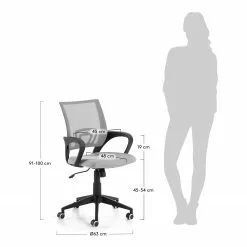 Furnitive Bürostuhl Elrick - Nylon & Mesh / Stahl - Grau / Schwarz -Buromobel Verkaufe 1000214311 200609 07301200008 SKETCH DETAILS P000000001000214311 sketch