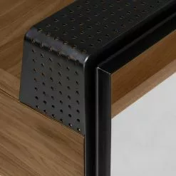 Furnitive Schreibtisch Newlin - Walnuss teilmassiv / Metall - Walnuss / Schwarz -Buromobel Verkaufe 1000214317 200609 07301500012 DETAILS P000000001000214317