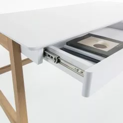 Furnitive Schreibtisch Nilos - Eiche teilmassiv - Weiß / Eiche -Buromobel Verkaufe 1000214323 200609 07303000029 DETAILS P000000001000214323