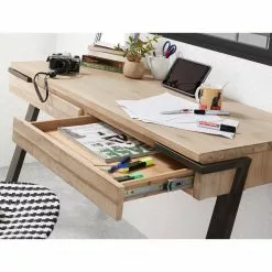 Furnitive Schreibtisch Downey - Akazie massiv / Stahl - Akazie Hell / Vintage Anthrazit -Buromobel Verkaufe 1000214327 200609 07310400068 MOOD DETAILS P000000001000214327 mood