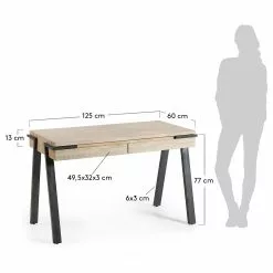 Furnitive Schreibtisch Downey - Akazie massiv / Stahl - Akazie Hell / Vintage Anthrazit -Buromobel Verkaufe 1000214327 200609 07310800073 SKETCH DETAILS P000000001000214327 sketch