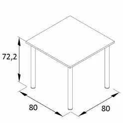 Furnitive Esstisch Cookley - Metall - Lichtgrau / Matt Silbergrau -Buromobel Verkaufe 1000214823 200608 06114000022 SKETCH DETAILS P000000001000214823 sketch