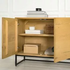 Studio Copenhagen Sideboard Flox II - Echtholzfurnier / Metall - Eiche / Schwarz -Buromobel Verkaufe 1000218135 211020 14143800060 DETAILS P000000001000218135 1