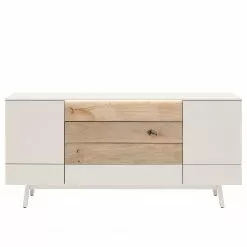 GWINNER Sideboard Misano II (2-teilig) - Inkl. Beleuchtung - Weiß / Wildeiche -Buromobel Verkaufe 1000218331 200828 11282200147 DETAILS P000000001000218331