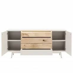 GWINNER Sideboard Misano II (2-teilig) - Inkl. Beleuchtung - Weiß / Wildeiche -Buromobel Verkaufe 1000218331 200828 11282300148 DETAILS P000000001000218331