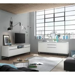 Fredriks Sideboard White Hall II - Matt Weiß / Schwarz -Buromobel Verkaufe 1000218367 210303 08540300001 MOOD DETAILS P000000001000218367 mood