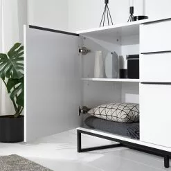 Fredriks Sideboard White Hall II - Matt Weiß / Schwarz -Buromobel Verkaufe 1000218367 210521 08364500005 DETAILS P000000001000218367