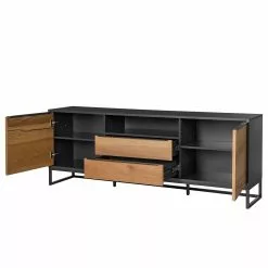 Red Living Sideboard Barview II - Echtholzfurnier - Eiche / Anthrazit -Buromobel Verkaufe 1000218373 210303 09075000003 DETAILS P000000001000218373