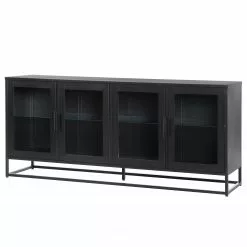 Ars manufacti Sideboard Kayys - Glas / Metall - Schwarz