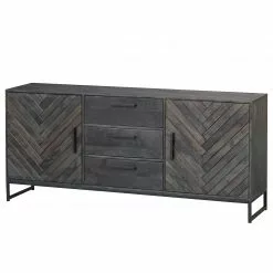 Jack & Alice Sideboard Loga - Akazie massiv / Eisen - Akazie Grau