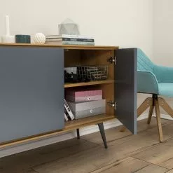 Studio Copenhagen Sideboard Danica - Echtholzfurnier - Matt Dunkelgrau / Esche -Buromobel Verkaufe 1000220479 201113 13035200053 DETAILS P000000001000220479