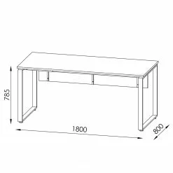 Maja Möbel Schreibtisch Trendo - Anthrazit / Weiß - Breite: 180 cm -Buromobel Verkaufe 1000220600 200824 06313200094 SKETCH DETAILS P000000001000220600 sketch