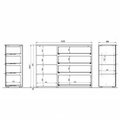 Germania Sideboard Oakland I - Glas - Weiß -Buromobel Verkaufe 1000223284 200826 06241600063 SKETCH DETAILS P000000001000223284 sketch