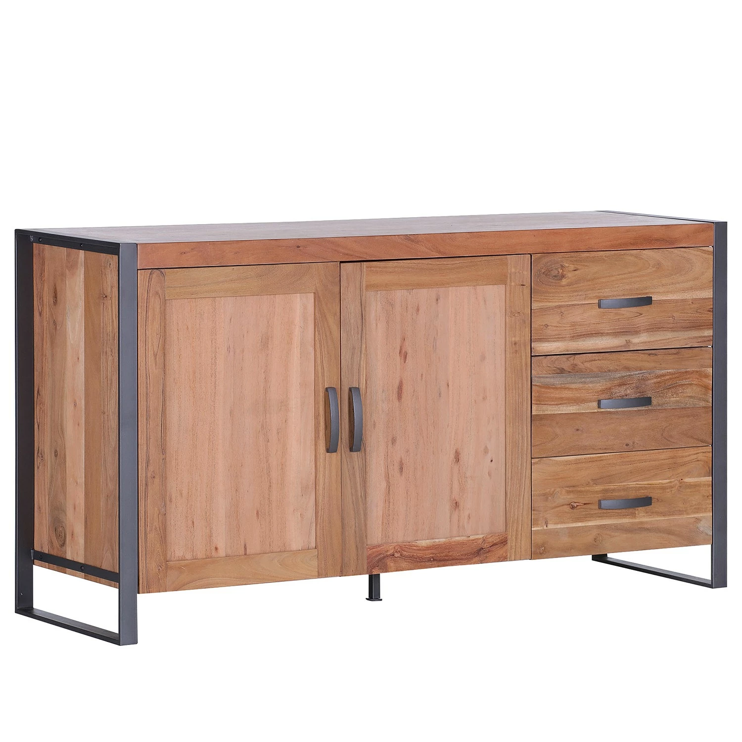 Ars manufacti Sideboard Leyma - Rattan / Akazie massiv - Akazie / Anthrazit 4 Ars manufacti Sideboard Leyma - Rattan / Akazie massiv - Akazie / Anthrazit – Bild 2