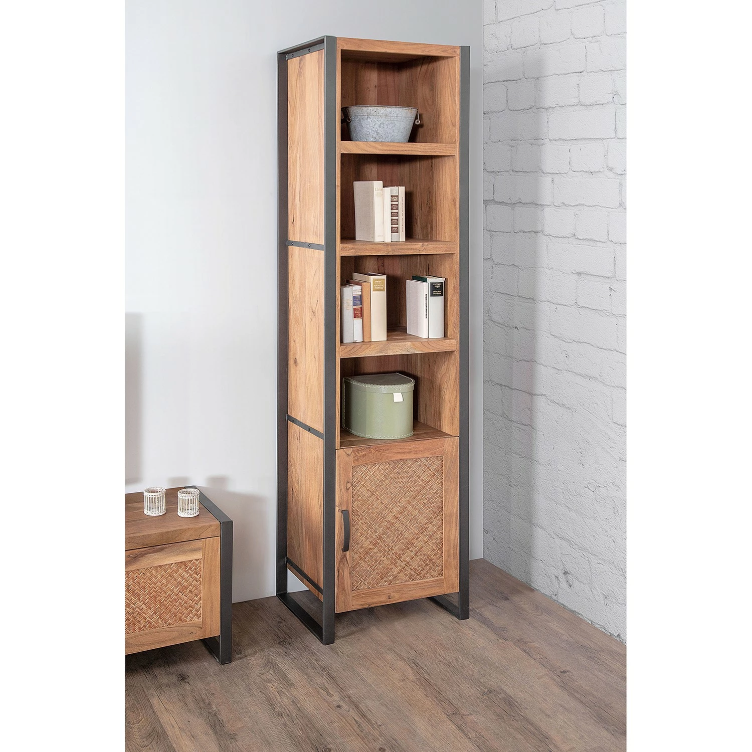 Ars manufacti Regal Leyma II - Rattan / Akazie massiv - Akazie / Anthrazit 4 Ars manufacti Regal Leyma II - Rattan / Akazie massiv - Akazie / Anthrazit – Bild 2