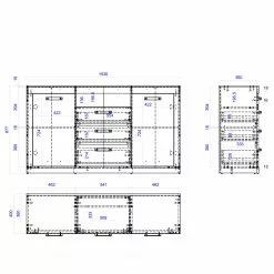 Red Living Sideboard Buzan - Altholz Dekor / Anthrazit -Buromobel Verkaufe 1000223919 210202 14163000006 SKETCH DETAILS P000000001000223919 sketch