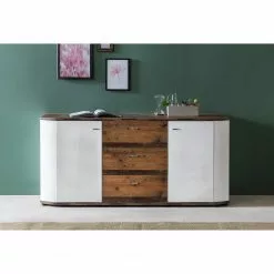 Fredriks Sideboard Karlsburg - Hochglanz Weiß / Altholz Dekor -Buromobel Verkaufe 1000224471 200902 06403900054 MOOD DETAILS P000000001000224471 mood