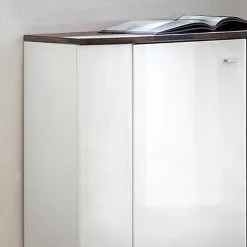 Fredriks Sideboard Karlsburg - Hochglanz Weiß / Altholz Dekor -Buromobel Verkaufe 1000224471 200902 06404300061 DETAILS P000000001000224471